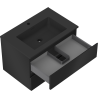 Mexen Orio meuble de salle de bain 70 cm avec lavabo Otis, 2 tiroirs, noir mat - 91A10-07047-2-BFF71-W18M71