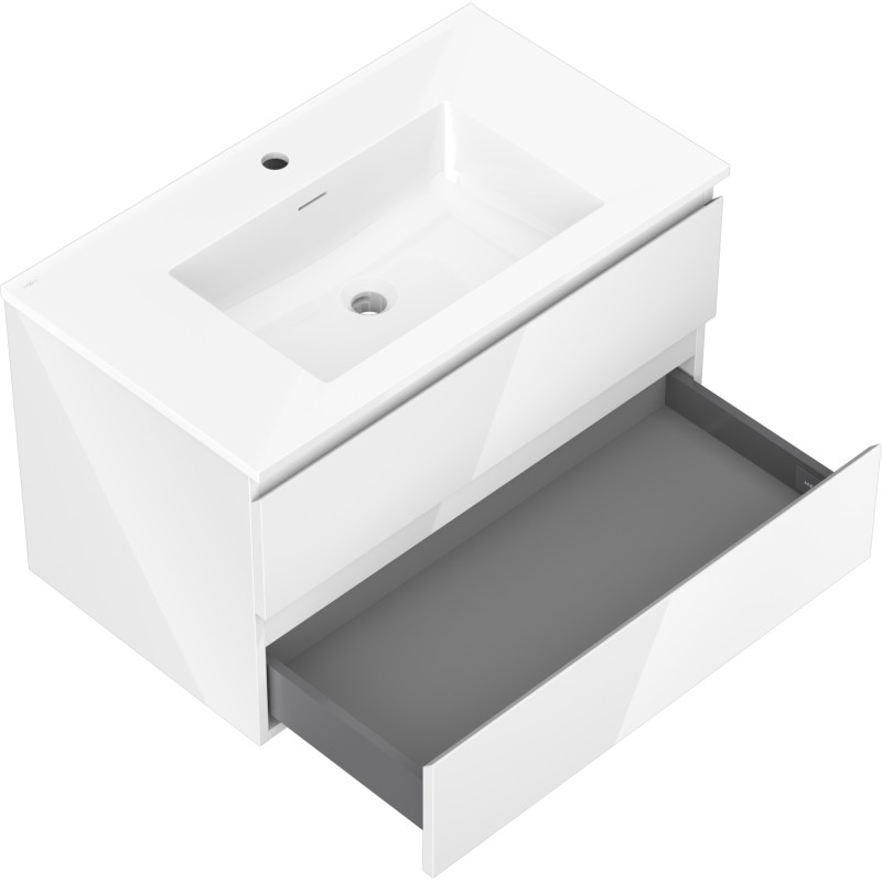 Mexen Orio armoire de salle de bain 80 cm avec lavabo Otis, 2 tiroirs, blanc brillant - 91A10-08047-2-BFF00-W18M00