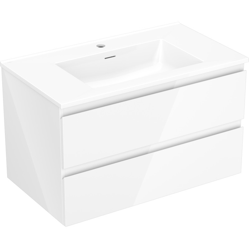 Mexen Orio armoire de salle de bain 80 cm avec lavabo Otis, 2 tiroirs, blanc brillant - 91A10-08047-2-BFF00-W18M00