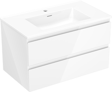 Mexen Orio armoire de salle de bains 80 cm avec lavabo Otis, 2 tiroirs, blanc brillant - 91A10-08047-2-BFF00-W18M00