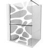 Mexen Kioto+ paroi de douche avec étagère Walk-in 100 x 200 cm, motif blanc, noir - 800-100-121-70-97