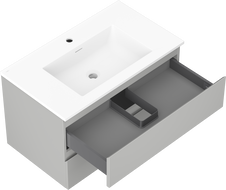 Mexen Orio armoire de salle de bain 80 cm avec lavabo Otis, 2 tiroirs, gris mat/blanc mat - 91A10-08047-2-BFF62-W18M01