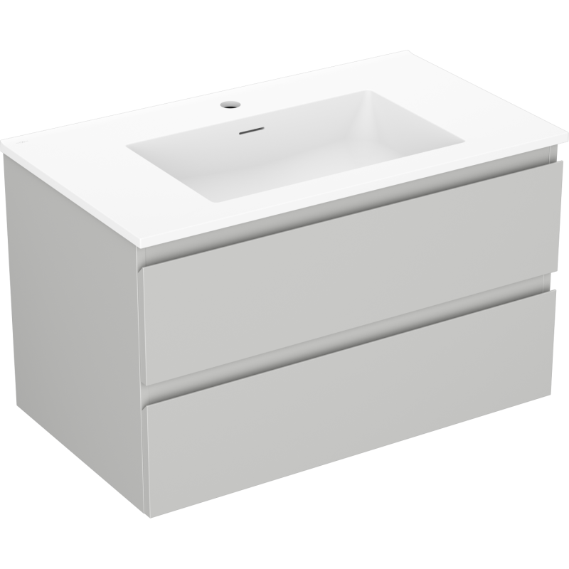 Mexen Orio armoire de salle de bain 80 cm avec lavabo Otis, 2 tiroirs, gris mat/blanc mat - 91A10-08047-2-BFF62-W18M01