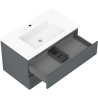 Mexen Orio meuble de salle de bains 80 cm avec lavabo Otis, 2 tiroirs, graphite mat/blanc mat - 91A10-08047-2-BFF66-W18M01