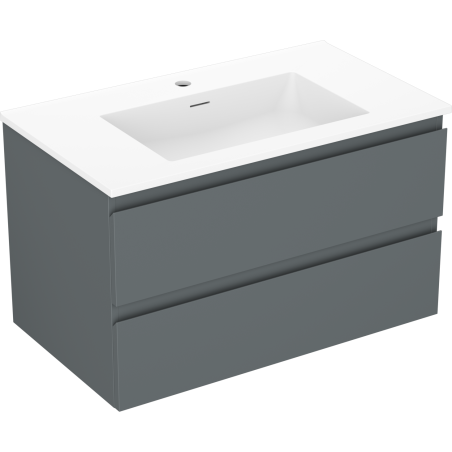 Mexen Orio meuble de salle de bain 80 cm avec lavabo Otis, 2 tiroirs, graphite mat/blanc mat - 91A10-08047-2-BFF66-W18M01