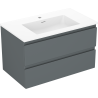 Mexen Orio meuble de salle de bain 80 cm avec lavabo Otis, 2 tiroirs, graphite mat/blanc mat - 91A10-08047-2-BFF66-W18M01