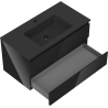 Mexen Orio armoire de salle de bain 90 cm avec lavabo Otis, 2 tiroirs, noir brillant/noir mat - 91A10-09047-2-BFF70-W18M71