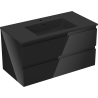 Mexen Orio armoire de salle de bain 90 cm avec lavabo Otis, 2 tiroirs, noir brillant/noir mat - 91A10-09047-2-BFF70-W18M71