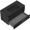 Mexen Orio meuble de salle de bains 90 cm avec lavabo Otis, 2 tiroirs, noir mat - 91A10-09047-2-BFF71-W18M71