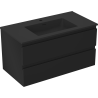 Mexen Orio meuble de salle de bains 90 cm avec lavabo Otis, 2 tiroirs, noir mat - 91A10-09047-2-BFF71-W18M71