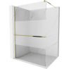 Mexen Kioto+ paroi de douche avec étagère Walk-in 80 x 200 cm, transparent/givré, doré - 800-080-121-50-35