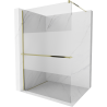 Mexen Kioto+ paroi de douche avec étagère Walk-in 80 x 200 cm, transparent/sablé, doré - 800-080-121-50-35
