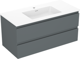 Mexen Orio meuble de salle de bain 100 cm avec lavabo Otis, 2 tiroirs, graphite mat/blanc mat - 91A10-10047-2-BFF66-W18M01
