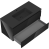 Mexen Orio meuble de salle de bain 100 cm avec lavabo Otis, 2 tiroirs, noir brillant/noir mat - 91A10-10047-2-BFF70-W18M71