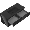 Mexen Orio meuble de salle de bain 100 cm avec lavabo Otis, 2 tiroirs, noir brillant/noir mat - 91A10-10047-2-BFF70-W18M71