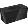 Mexen Orio meuble de salle de bain 100 cm avec lavabo Otis, 2 tiroirs, noir brillant/noir mat - 91A10-10047-2-BFF70-W18M71