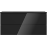 Mexen Orio meuble de salle de bain 100 cm avec lavabo Otis, 2 tiroirs, noir brillant/noir mat - 91A10-10047-2-BFF70-W18M71