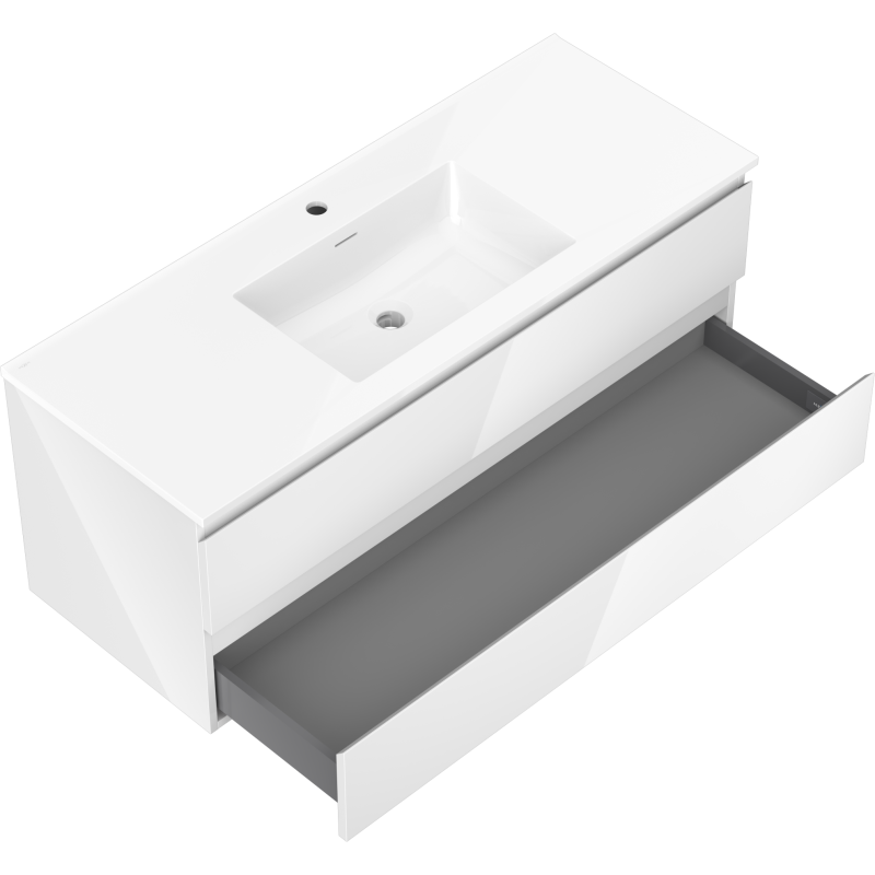 Mexen Orio meuble de salle de bain 120 cm avec lavabo Otis, 2 tiroirs, blanc brillant - 91A10-12047-2-BFF00-W18M00