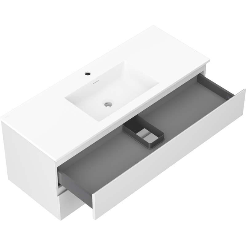 Mexen Orio meuble de salle de bain 120 cm avec lavabo Otis, 2 tiroirs, blanc mat - 91A10-12047-2-BFF01-W18M01