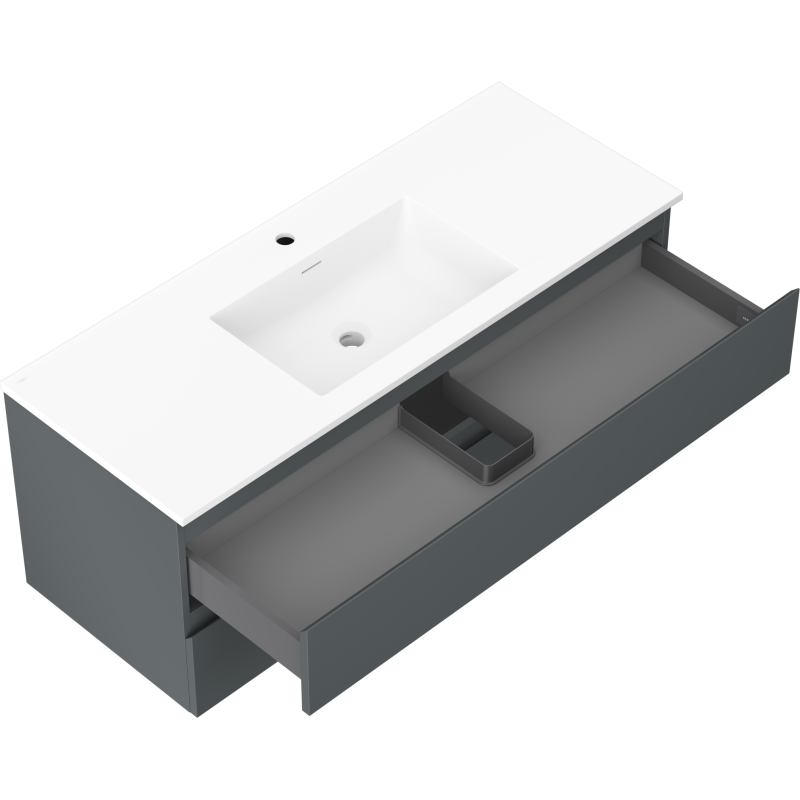 Mexen Orio meuble de salle de bain 120 cm avec lavabo Otis, 2 tiroirs, graphite mat/blanc mat - 91A10-12047-2-BFF66-W18M01