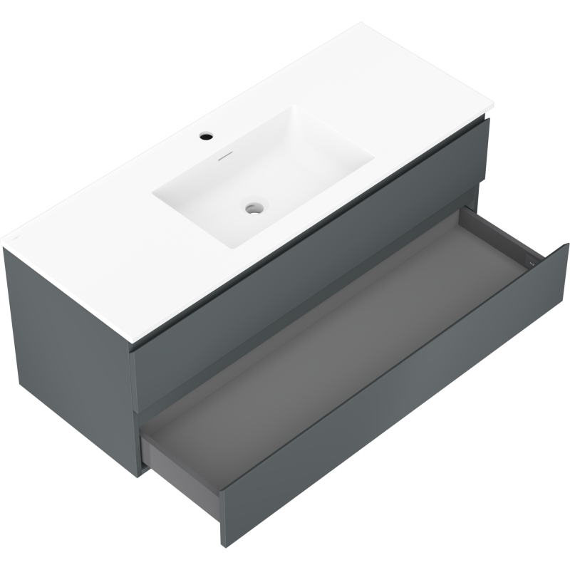 Mexen Orio meuble de salle de bain 120 cm avec lavabo Otis, 2 tiroirs, graphite mat/blanc mat - 91A10-12047-2-BFF66-W18M01