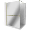 Mexen Kioto+ paroi de douche avec étagère Walk-in 100 x 200 cm, miroir, doré - 800-100-121-50-50