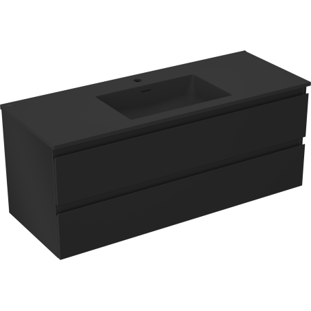 Mexen Orio armoire de salle de bains 120 cm avec lavabo Otis, 2 tiroirs, noir mat - 91A10-12047-2-BFF71-W18M71