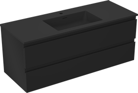 Mexen Orio meuble de salle de bains 120 cm avec lavabo Otis, 2 tiroirs, noir mat - 91A10-12047-2-BFF71-W18M71