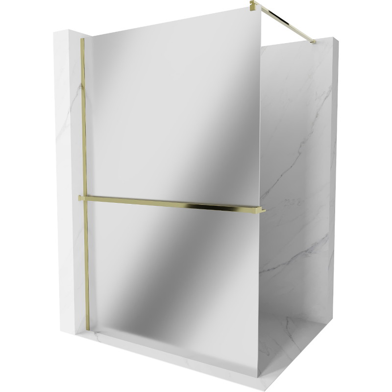 Mexen Kioto+ paroi de douche avec étagère Walk-in 110 x 200 cm, miroir, or - 800-110-121-50-50