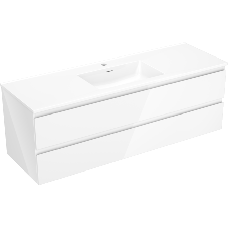 Mexen Orio meuble de salle de bains 140 cm avec lavabo Otis, 2 tiroirs, blanc brillant - 91A10-14047-2-BFF00-W18M00