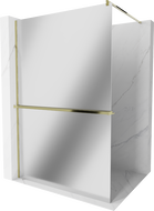 Mexen Kioto+ paroi de douche avec étagère Walk-in 120 x 200 cm, miroir, or - 800-120-121-50-50