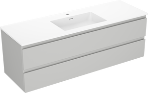 Mexen Orio meuble de salle de bain 140 cm avec lavabo Otis, 2 tiroirs, gris mat/blanc mat - 91A10-14047-2-BFF62-W18M01