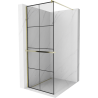 Mexen Kioto+ paroi de douche Walk-in 70 x 200 cm, motif noir, or - 800-070-121-50-77
