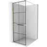 Mexen Kioto+ paroi de douche avec étagère Walk-in 80 x 200 cm, grille noire, or - 800-080-121-50-77