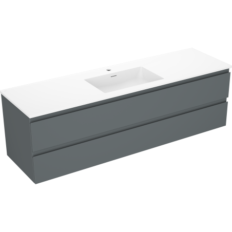 Mexen Orio armoire de salle de bain 160 cm avec lavabo Otis, 2 tiroirs, graphite mat/blanc mat - 91A10-16047-2-BFF66-W18M01
