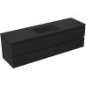 Mexen Orio meuble de salle de bain 160 cm avec lavabo Otis, 2 tiroirs, noir mat - 91A10-16047-2-BFF71-W18M71