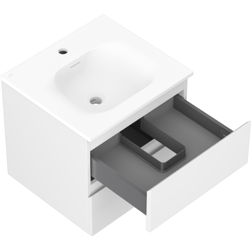 Mexen Orio meuble de salle de bains 50 cm avec lavabo Vela, 2 tiroirs, blanc mat - 91A10-05047-2-BFF01-W23M01