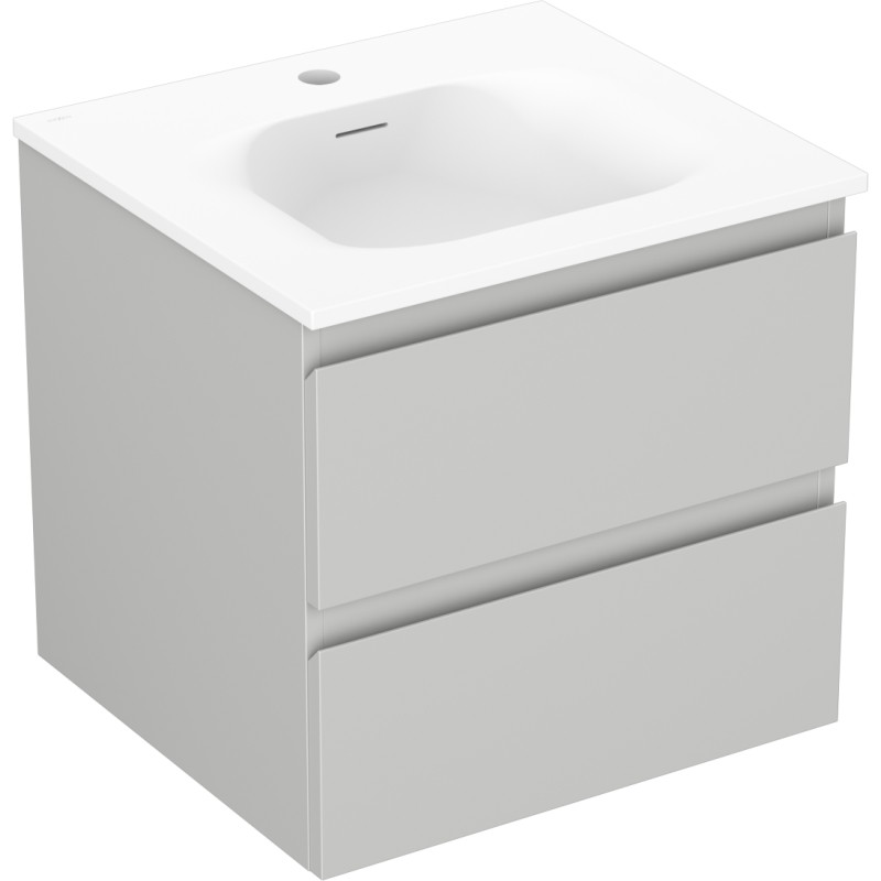 Mexen Orio armoire de salle de bain 50 cm avec lavabo Vela, 2 tiroirs, gris mat/blanc mat - 91A10-05047-2-BFF62-W23M01