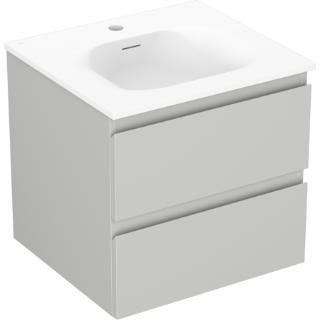 Mexen Orio armoire de salle de bains 50 cm avec lavabo Vela, 2 tiroirs, gris mat/blanc mat - 91A10-05047-2-BFF62-W23M01