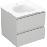 Mexen Orio armoire de salle de bains 50 cm avec lavabo Vela, 2 tiroirs, gris mat/blanc mat - 91A10-05047-2-BFF62-W23M01