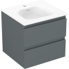 Mexen Orio armoire de salle de bain 50 cm avec lavabo Vela, 2 tiroirs, graphite mat/blanc mat - 91A10-05047-2-BFF66-W23M01