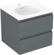 Mexen Orio armoire de salle de bain 50 cm avec lavabo Vela, 2 tiroirs, graphite mat/blanc mat - 91A10-05047-2-BFF66-W23M01