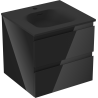 Mexen Orio armoire de salle de bain 50 cm avec lavabo Vela, 2 tiroirs, noir brillant/noir mat - 91A10-05047-2-BFF70-W23M71