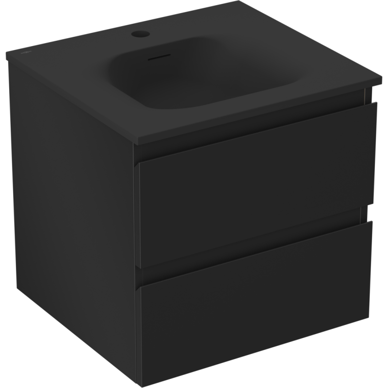 Mexen Orio armoire de salle de bain 50 cm avec lavabo Vela, 2 tiroirs, noir mat - 91A10-05047-2-BFF71-W23M71