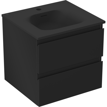 Mexen Orio armoire de salle de bain 50 cm avec lavabo Vela, 2 tiroirs, noir mat - 91A10-05047-2-BFF71-W23M71