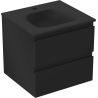 Mexen Orio armoire de salle de bain 50 cm avec lavabo Vela, 2 tiroirs, noir mat - 91A10-05047-2-BFF71-W23M71