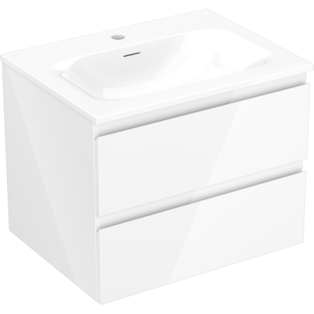 Mexen Orio Meuble de Salle de Bain 60 cm avec Lavabo Vela, 2 Tiroirs, Blanc Brillant - 91A10-06047-2-BFF00-W23M00