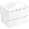 Mexen Orio Meuble de Salle de Bain 60 cm avec Lavabo Vela, 2 Tiroirs, Blanc Brillant - 91A10-06047-2-BFF00-W23M00