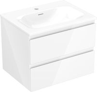 Mexen Orio Meuble de Salle de Bain 60 cm avec Lavabo Vela, 2 Tiroirs, Blanc Brillant - 91A10-06047-2-BFF00-W23M00