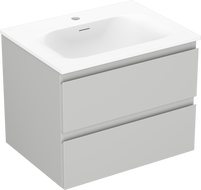 Mexen Orio meuble de salle de bain 60 cm avec lavabo Vela, 2 tiroirs, gris mat/blanc mat - 91A10-06047-2-BFF62-W23M01